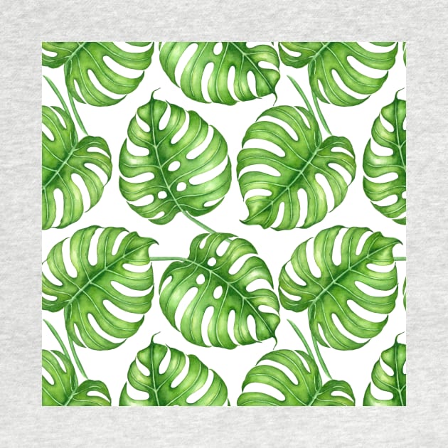 Monstera watercolor pattern by katerinamk